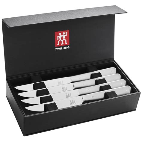 zwilling stainless steel steak knife set in presentation box|zwilling steakhouse steak knife set.